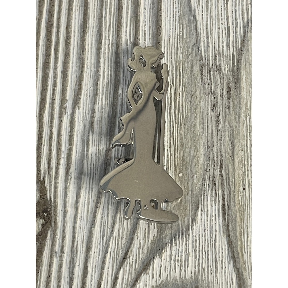 Barbie Silhouette Pin Vintage Silver Tone Metal Brooch YR.2 Fashion Doll Icon